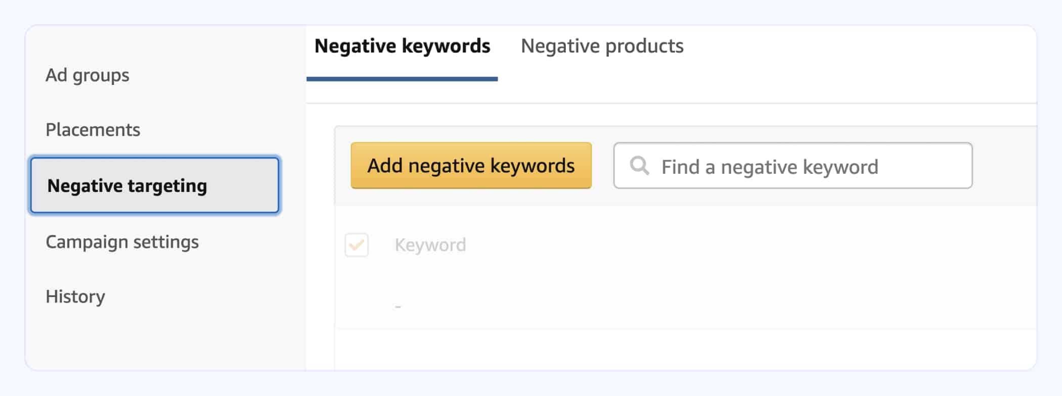 How to Add Negative Keywords on Amazon