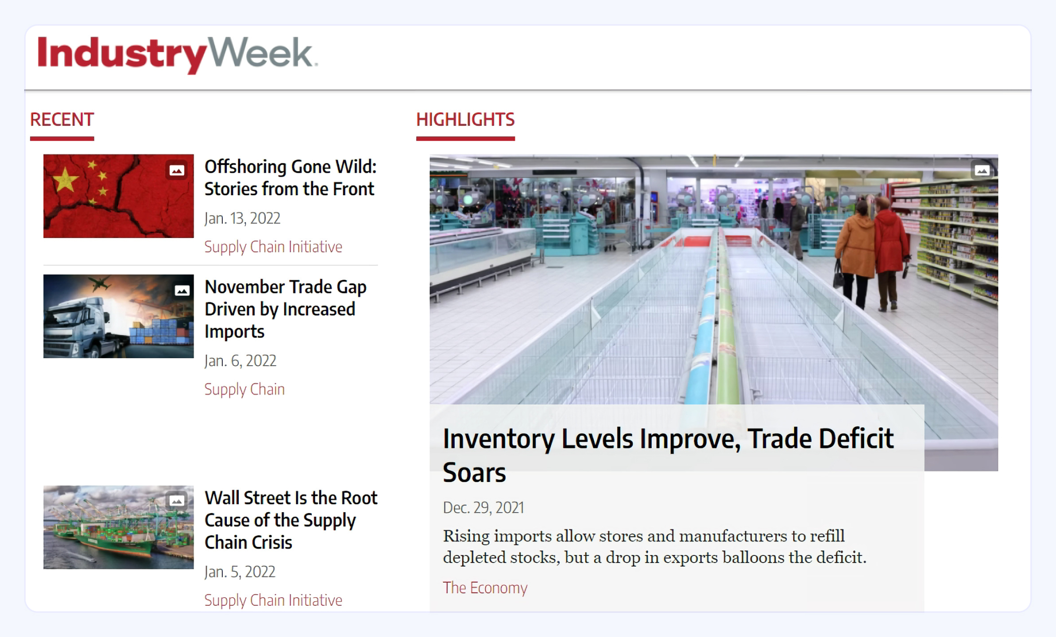 industry week website screenshot