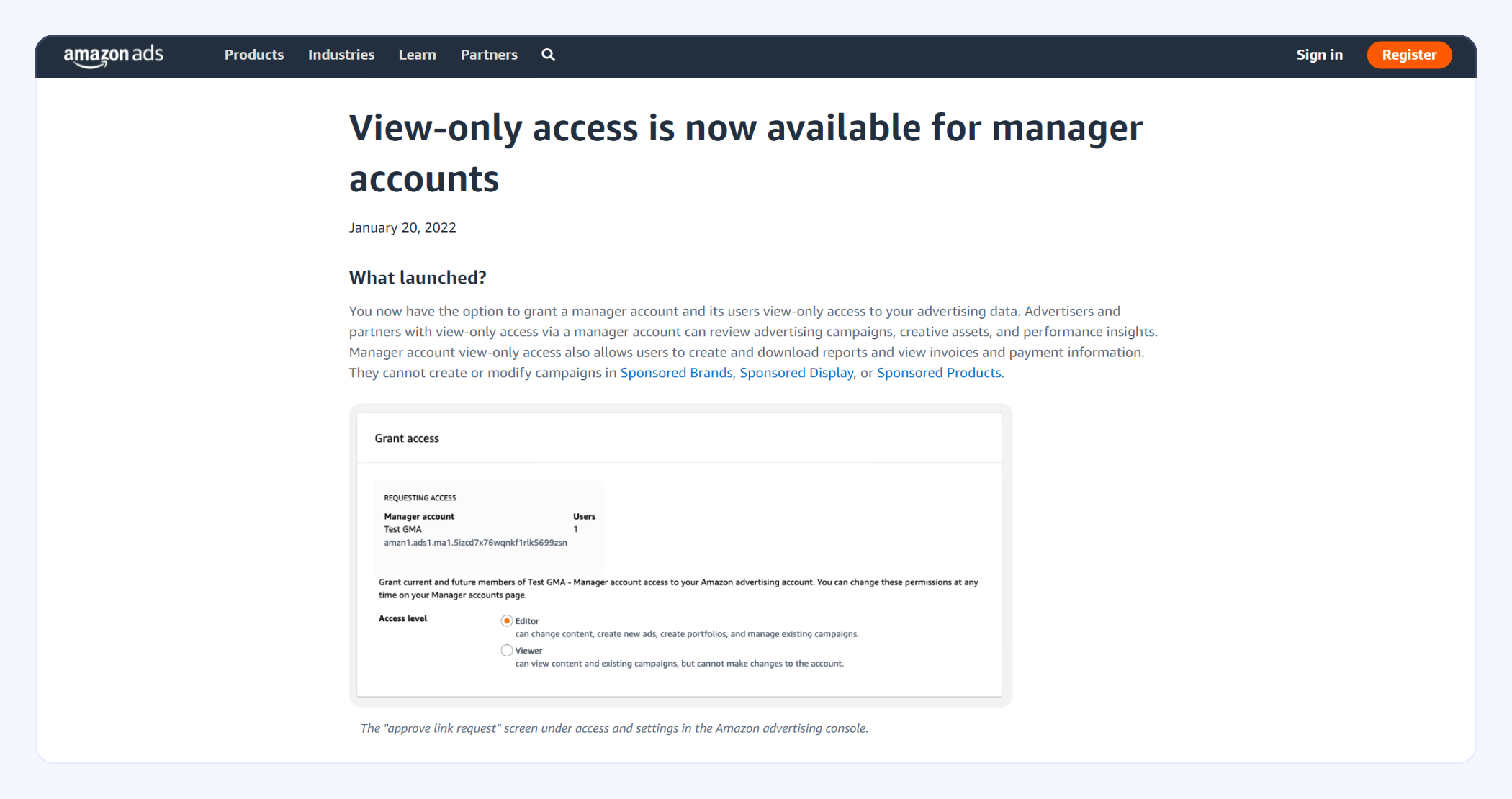 View-only Access for Manager Accounts