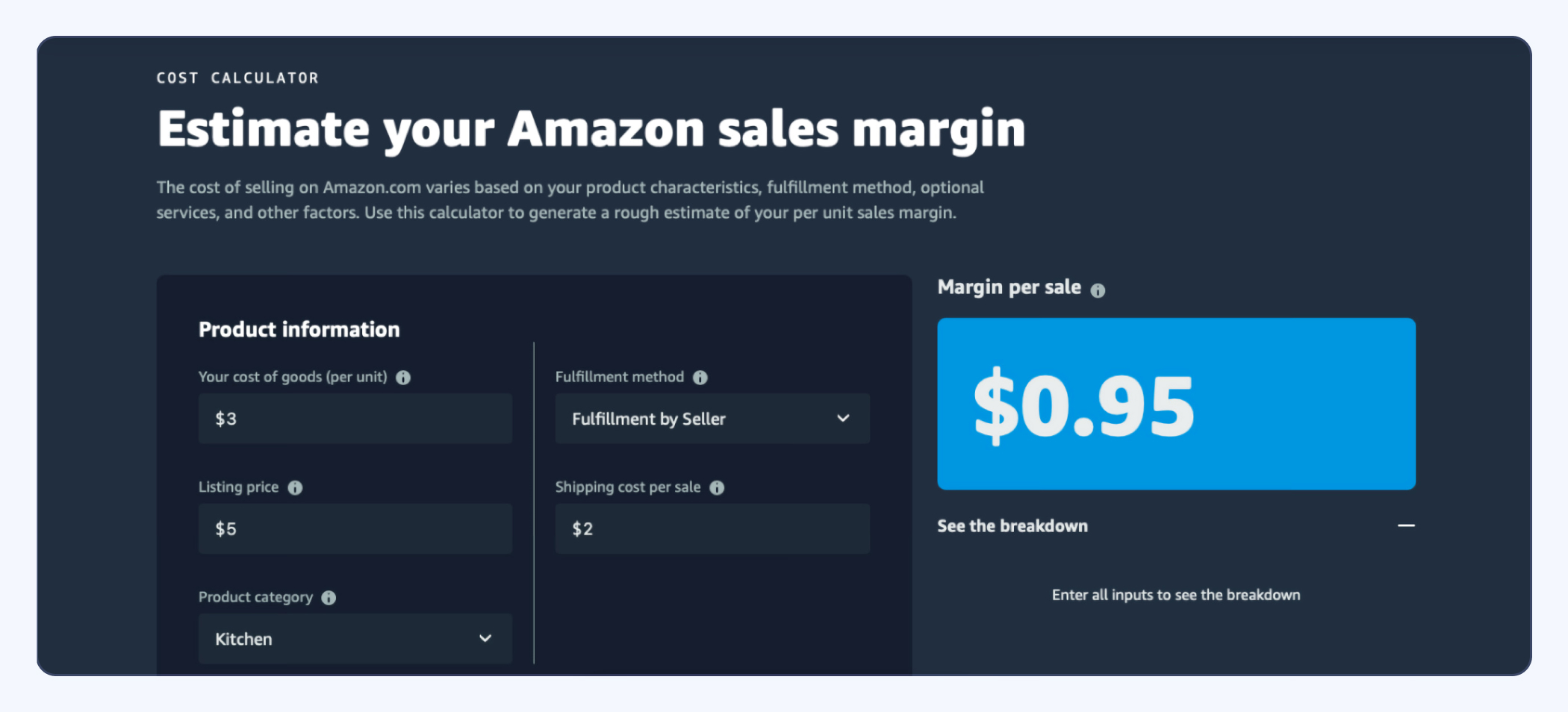 Amazon Pricing Calculator