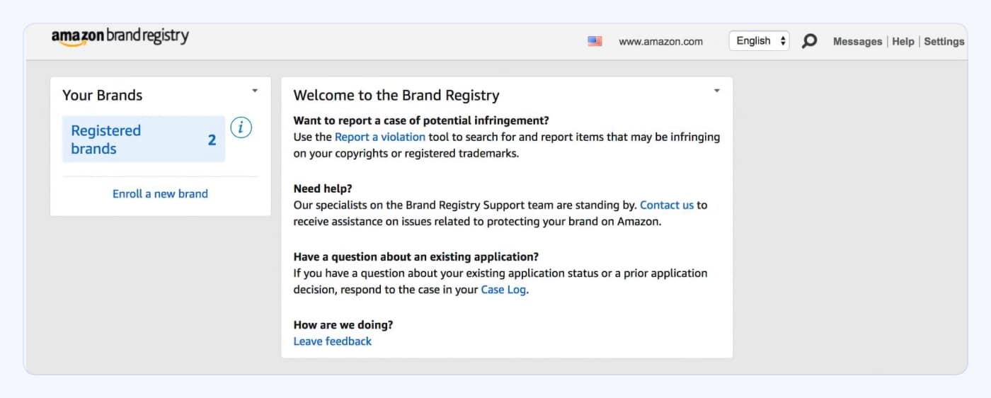 Amazon Brand Registry 2.0: Dedicated User Interface